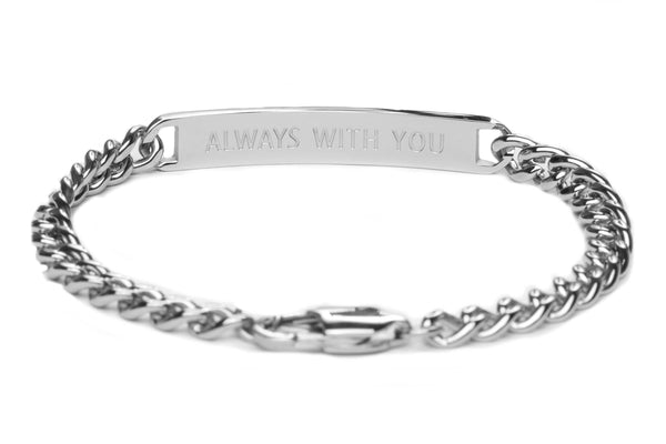 Always With You - Inside Engraved - Metal Bar Cuban Link